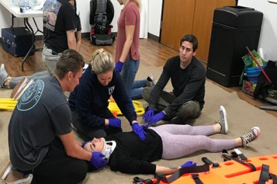 students in an emt training class in orange county